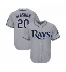 Mens Tampa Bay Rays 20 Tyler Glasnow Replica Grey Road Cool Base Baseball Jersey 