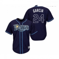 Mens Tampa Bay Rays 24 Avisail Garcia Replica Navy Blue Alternate Cool Base Baseball Jersey 