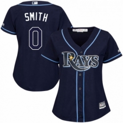 Womens Majestic Tampa Bay Rays 0 Mallex Smith Replica Navy Blue Alternate Cool Base MLB Jersey 