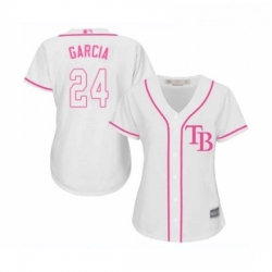 Womens Tampa Bay Rays 24 Avisail Garcia Replica White Fashion Cool Base Baseball Jersey 