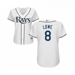 Womens Tampa Bay Rays 8 Brandon Lowe Replica White Home Cool Base Baseball Jersey 