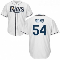 Youth Majestic Tampa Bay Rays 54 Sergio Romo Replica White Home Cool Base MLB Jersey 