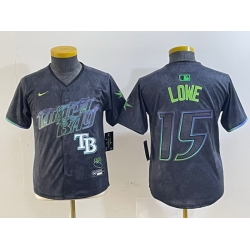 Youth Tampa Bay Rays 15 Josh Lowe Charcoal 2024 City Connect Limited Stitched Baseball Jersey  6