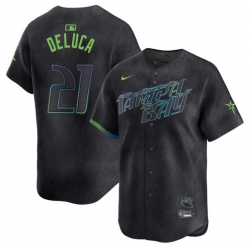 Youth Tampa Bay Rays 21 Jonny DeLuca Charcoal 2024 City Connect Limited Stitched Baseball Jersey
