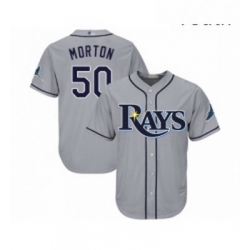 Youth Tampa Bay Rays 50 Charlie Morton Replica Grey Road Cool Base Baseball Jersey 