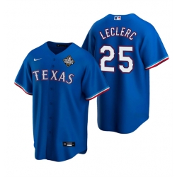 Men Texas Rangers 25 Jos E9 Leclerc Royal 2023 World Series Stitched Baseball Jersey