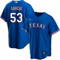 Men Texas Rangers 53 Adolis Garcia Blue Cool Base Stitched Baseball jersey