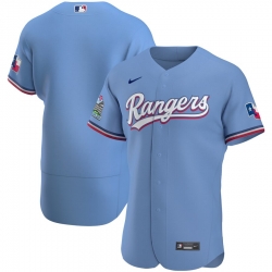 Men Texas Rangers Men Nike Light Blue Alternate 2020 Flex Base Team MLB Jersey