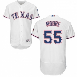 Mens Majestic Texas Rangers 55 Matt Moore White Home Flex Base Authentic Collection MLB Jersey