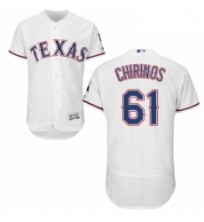 Mens Majestic Texas Rangers 61 Robinson Chirinos White Home Flex Base Authentic Collection MLB Jersey