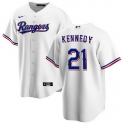 Men's Texas Rangers #21 Ian Kennedy White Cool Base Stitched Baseball Jersey