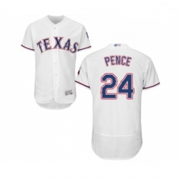 Mens Texas Rangers 24 Hunter Pence White Home Flex Base Authentic Collection Baseball Jersey