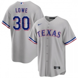 Men's Texas Rangers #30 Nathaniel Lowe Gray Cool Base Stitched Baseball Jersey