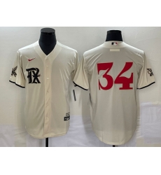 Men's Texas Rangers #34 Nolan Ryan Cream 2023 City Connect Cool Base Stitched Baseball Jersey