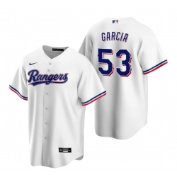 Men's Texas Rangers #53 Adolis Garcia White Cool Base Stitched Baseball Jersey