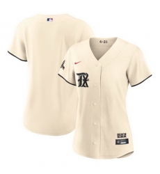 Women Texas Rangers Blank Cream 2023 City Connect Stitched Baseball Jersey