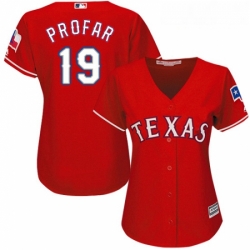 Womens Majestic Texas Rangers 19 Jurickson Profar Authentic Red Alternate Cool Base MLB Jersey