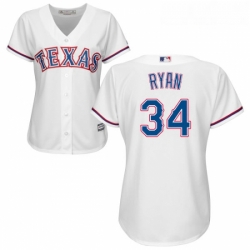 Womens Majestic Texas Rangers 34 Nolan Ryan Authentic White Home Cool Base MLB Jersey