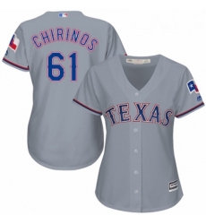 Womens Majestic Texas Rangers 61 Robinson Chirinos Authentic Grey Road Cool Base MLB Jersey 