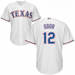 Youth Majestic Texas Rangers 12 Rougned Odor Authentic White Home Cool Base MLB Jersey