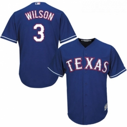 Youth Majestic Texas Rangers 3 Russell Wilson Authentic Royal Blue Alternate 2 Cool Base MLB Jersey