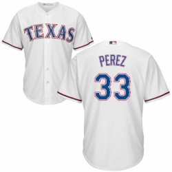 Youth Majestic Texas Rangers 33 Martin Perez Replica White Home Cool Base MLB Jersey