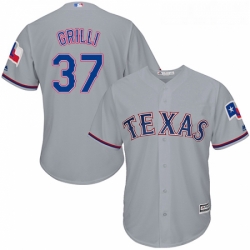 Youth Majestic Texas Rangers 37 Jason Grilli Authentic Grey Road Cool Base MLB Jersey 