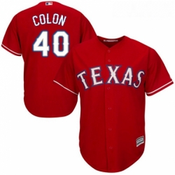 Youth Majestic Texas Rangers 40 Bartolo Colon Authentic Red Alternate Cool Base MLB Jersey 