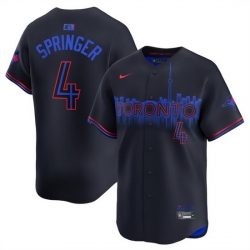 Men Toronto Blue Jays 4 George Springer Black 2024 City Connect Limited Stitched Baseball Jersey