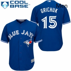 Mens Majestic Toronto Blue Jays 15 Randal Grichuk Replica Blue Alternate MLB Jersey 