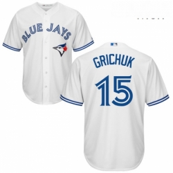 Mens Majestic Toronto Blue Jays 15 Randal Grichuk Replica White Home MLB Jersey 