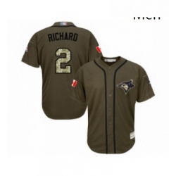 Mens Toronto Blue Jays 2 Clayton Richard Authentic Green Salute to Service Baseball Jersey 