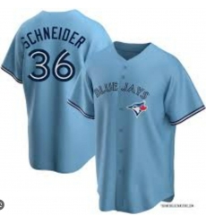 Youth Davis Schneider Toronto Blue Jays Powder Stitched Jersey Blue