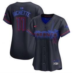 Women Toronto Blue Jays 11 Bo Bichette Black 2024 City Connect Limited Stitched Baseball Jersey