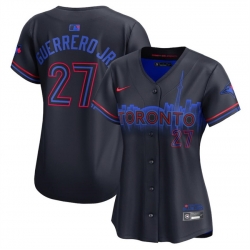 Women Toronto Blue Jays 27 Vladimir Guerrero Jr  Black 2024 City Connect Limited Stitched Baseball Jersey