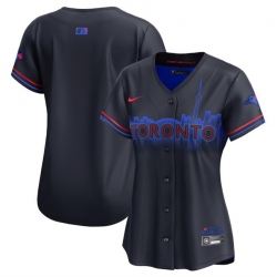 Women Toronto Blue Jays Blank Black 2024 City Connect Limited Stitched Baseball Jersey
