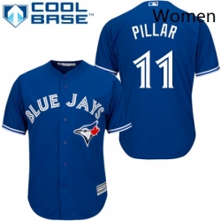 Womens Majestic Toronto Blue Jays 11 Kevin Pillar Replica Blue MLB Jersey