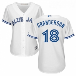 Womens Majestic Toronto Blue Jays 18 Curtis Granderson Authentic White Home MLB Jersey 