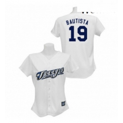 Womens Majestic Toronto Blue Jays 19 Jose Bautista Authentic White MLB Jersey