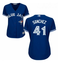 Womens Majestic Toronto Blue Jays 41 Aaron Sanchez Authentic Blue Alternate MLB Jersey