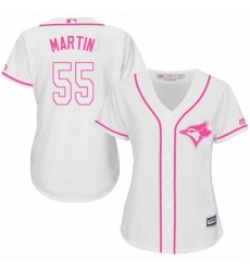 Womens Majestic Toronto Blue Jays 55 Russell Martin Authentic White Fashion Cool Base MLB Jersey