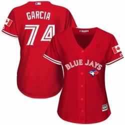 Womens Majestic Toronto Blue Jays 74 Jaime Garcia Replica Scarlet Alternate MLB Jersey 