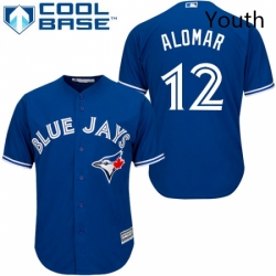 Youth Majestic Toronto Blue Jays 12 Roberto Alomar Authentic Blue Alternate MLB Jersey