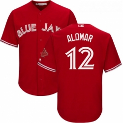 Youth Majestic Toronto Blue Jays 12 Roberto Alomar Replica Scarlet Alternate MLB Jersey