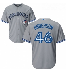 Youth Majestic Toronto Blue Jays 46 Brett Anderson Replica Grey Road MLB Jersey 