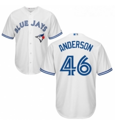 Youth Majestic Toronto Blue Jays 46 Brett Anderson Replica White Home MLB Jersey 