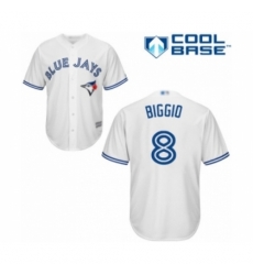 Youth Toronto Blue Jays #8 Cavan Biggio Authentic White Home Baseball Player Jersey