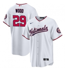 Men Washington Nationals 29 James Wood White 2024 Home Limited Stitched Baseball Jersey