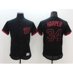 Men Washington Nationals #34 Harper Black Classic Elite 2022 MLB Jersey