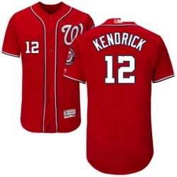 Mens Majestic Washington Nationals 12 Howie Kendrick Red Alternate Flex Base Authentic Collection MLB Jersey